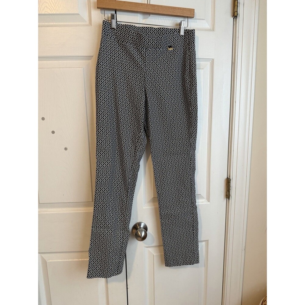 Anne Klein Pants Womens Small 29X28.5 Slim Ankle Black & White Pull-on Stretch